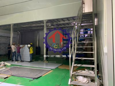 Gia công lắp đặt sàn Inox công ty Olam Việt Nam